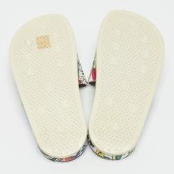 Vetements Multicolor Leather Sticker Pool Slide Flats Size 36