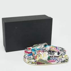 Vetements Multicolor Leather Sticker Pool Slide Flats Size 36
