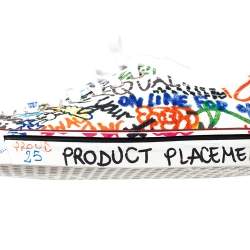 Pre Owned Vetements White Graffiti Canvas Low Top Sneakers Size 38