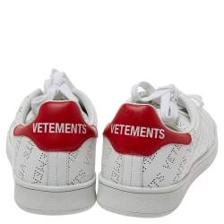 Pre Owned Vetements White Perforated Leather Low Top Sneakers Size 39