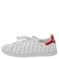 Pre Owned Vetements White Perforated Leather Low Top Sneakers Size 39