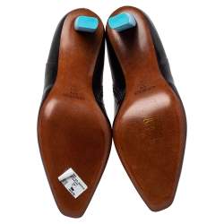 Pre Owned Vetements Black Leather Highlighter Heel Ankle Boots Size 41