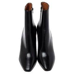 Pre Owned Vetements Black Leather Highlighter Heel Ankle Boots Size 41