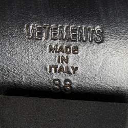 Pre Owned Vetements Black/White Leather Texan Ankle Boots Size 38