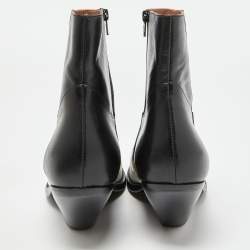 Pre Owned Vetements Black/White Leather Texan Ankle Boots Size 38