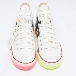 Vetements White Canvas Printed Hard Core Happiness High Top Sneakers Size 41