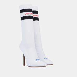 Vetements White Stretch Fabric Boots Size 35