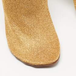 Vetements Gold Knit Fabric Sock Ankle Boots Size 39