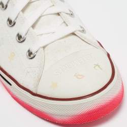 Vetements White Canvas Printed Hard Core Happiness High Top Sneakers Size 39