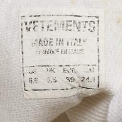 Vetements White Canvas Printed Hard Core Happiness High Top Sneakers Size 39