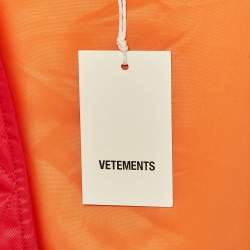 Vetements Red Synthetic Zip-Up Puffer Hooded Jacket M