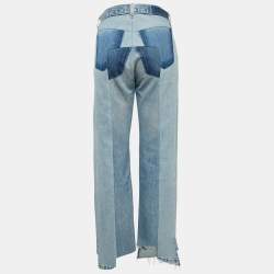Vetements Blue Two Tone Patchwork Denim Straight-Leg  Jeans L