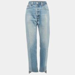 Vetements Blue Two Tone Patchwork Denim Straight-Leg  Jeans L