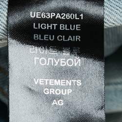Pre Owned Vetements Blue Denim Inside Out Wide-Leg Garderobe Jeans S Waist 26"