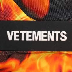 Vetements Multicolor Flame Floral Print Silk Blend Top M