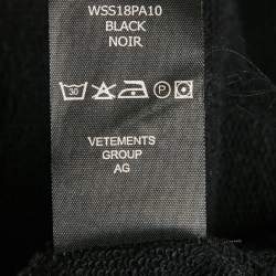 Pre Owned Vetements Black Logo Embroidered Cotton Knit Sweatpants M