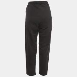 Pre Owned Vetements Black Logo Embroidered Cotton Knit Sweatpants M