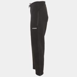 Pre Owned Vetements Black Logo Embroidered Cotton Knit Sweatpants M