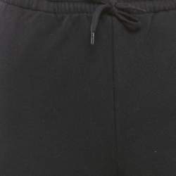 Pre Owned Vetements Black Logo Embroidered Cotton Knit Sweatpants M