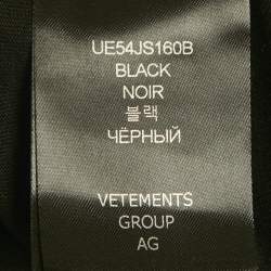 Pre Owned Vetements Black Logo Print Cotton Knit Garderobe Limited Edition Unisex Shirt M