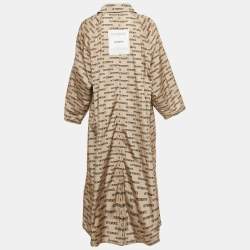 Pre Owned Vetements Beige Logo Print Shell Raincoat One Size