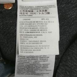 Pre Owned Vetements X Levi's Blue /Black Patchwork Denim Distressed Jeans S Waist 26"