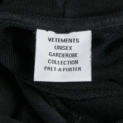 Pre Owned Vetements Unisex Black Unicorn Print Cotton Hoodie S