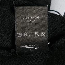 Pre Owned Vetements Unisex Black Unicorn Print Cotton Hoodie S