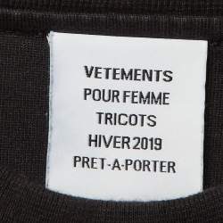 Pre Owned Vetements Black Cotton Inside Out Crew Neck T-Shirt S