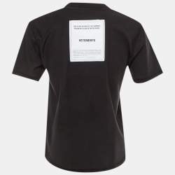 Pre Owned Vetements Black Cotton Inside Out Crew Neck T-Shirt S