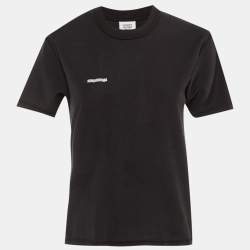 Pre Owned Vetements Black Cotton Inside Out Crew Neck T-Shirt S