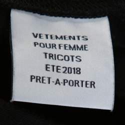 Pre Owned Vetements Black Logo Metal Print Cotton Oversized T-Shirt M