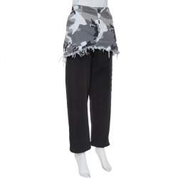 Pre Owned Vetements Black Cotton Camo Print Overlay Jogger Pants M