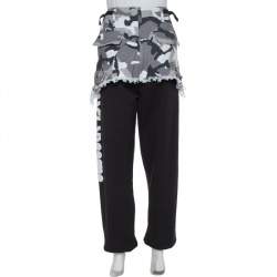 Pre Owned Vetements Black Cotton Camo Print Overlay Jogger Pants M