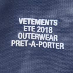 Pre Owned Vetements Navy Blue Aries Zodiac Detail Rain Coat (One Size)