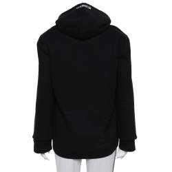 Pre Owned Vetements Black Logo Printed Knit Hoodie M