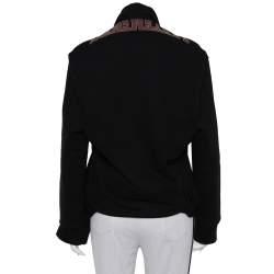 Pre Owned Vetements Black Logo Printed Knit Hoodie M