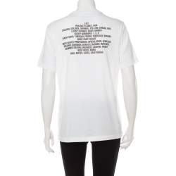 Pre Owned Vetements White Leo Zodiac Printed Cotton Crewneck T-Shirt S