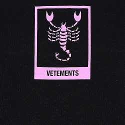 Pre Owned Vetements Black Printed Cotton Knit Crewneck T- Shirt S