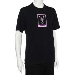 Pre Owned Vetements Black Printed Cotton Knit Crewneck T- Shirt S