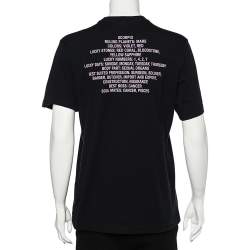 Pre Owned Vetements Black Printed Cotton Knit Crewneck T- Shirt S
