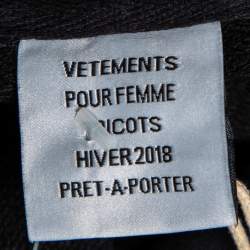 Pre Owned Vetements Black Cotton Logo Printed Oversized Hoodie XS