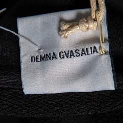 Pre Owned Vetements Black Cotton Logo Printed Oversized Hoodie XS