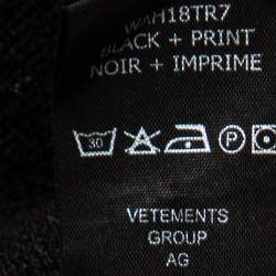 Pre Owned Vetements Black Cotton Logo Printed Oversized Hoodie XS