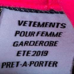 Pre Owned Vetements x Levi's Blue & Pink Hooded Denim Button Front Jacket S 