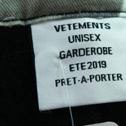 Pre Owned Vetements Black Cotton Camouflage Print Overlay Jogger Pants S