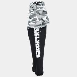 Pre Owned Vetements Black Cotton Camouflage Print Overlay Jogger Pants S