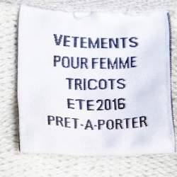 Pre Owned Vetements Light Grey Cotton Knit Hooded Sweater Dress M