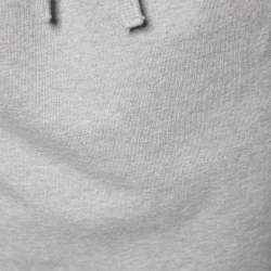 Pre Owned Vetements Light Grey Cotton Knit Hooded Sweater Dress M
