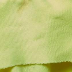 Pre Owned Vetements Neon Yellow Cotton Knit Full Sleeve Ruffled Asymmetrical Midi Dress M